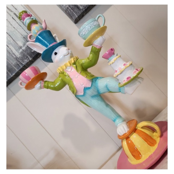 NEW Novogratz Mad Hatter Juggling Easter Bunny on Teacup 🐰 - Picture 11 of 12